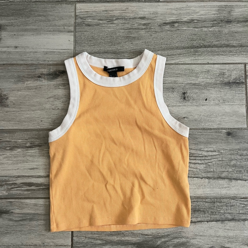 Orange and White Tank Top